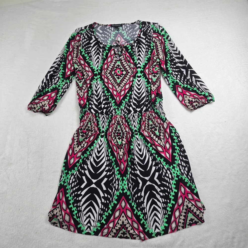 INC International Concepts Womens Medium Geometric Tribal Keyhole‎ Dress